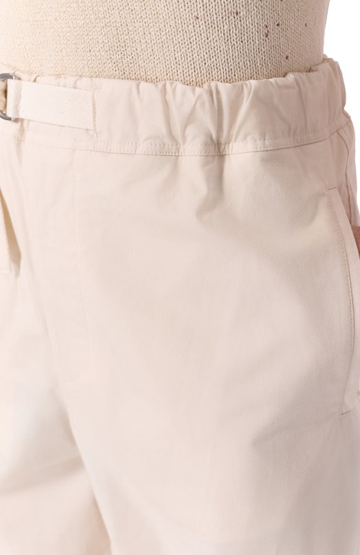 Хлопковые брюки Jil Sander J47KA0268-J45296 Кремовый  J47KA0268-J45296 Фото 5