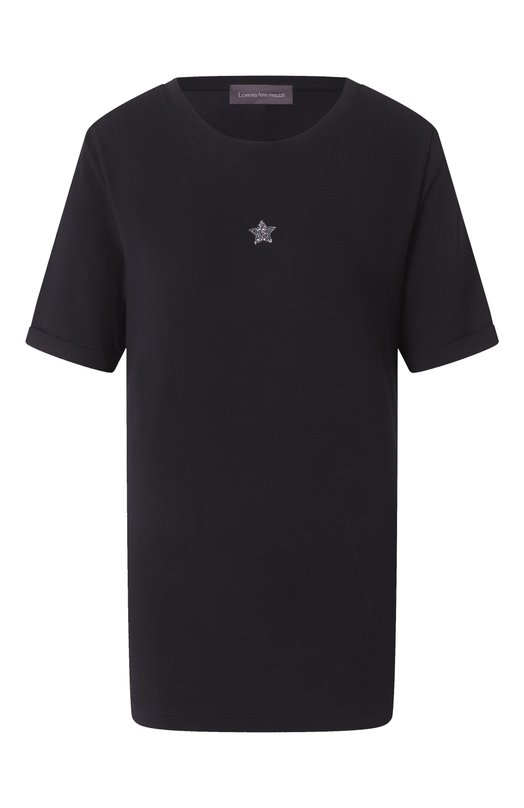 Хлопковая футболка Lorena Antoniazzi TS24/9999 Чёрный TS24/9999