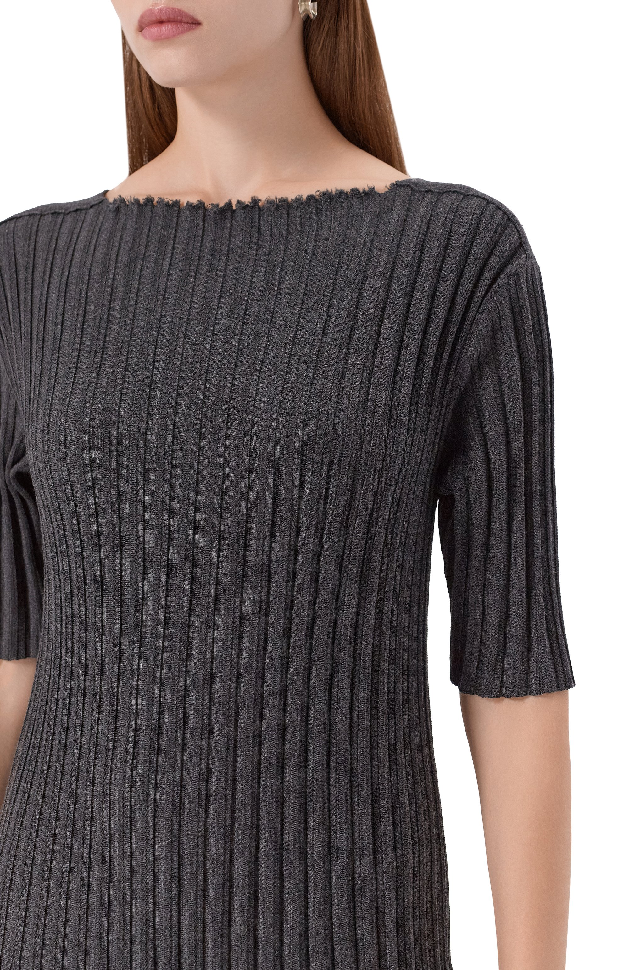 Шерстяное платье MRZ серого цвета по цене 127000 руб., арт. FW25-0029, фото 5 Шерстяное платье MRZ, арт. FW25-0029, фото 5