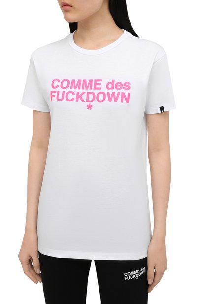 Хлопковая футболка COMME DES FUCKDOWN белого цвета по цене 5435 руб., арт. CDFD1343, фото 3 Хлопковая футболка COMME DES FUCKDOWN, арт. CDFD1343, фото 3