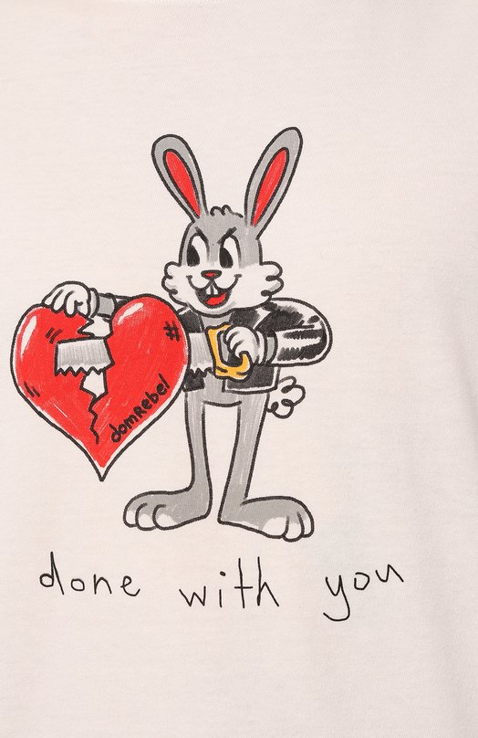 Хлопковая футболка DOMREBEL MBREAKUP/T-SHIRT Белый  MBREAKUP/T-SHIRT Фото 5