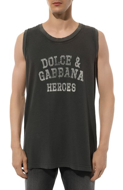 Майка из хлопка и льна DOLCE & GABBANA, арт. G8RY7T/G7NTB, фото 3