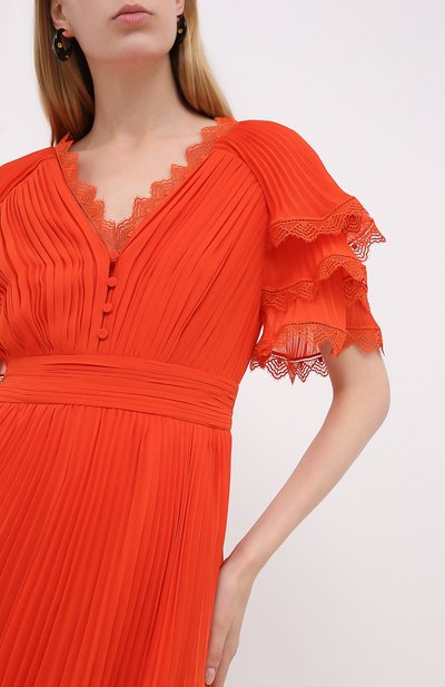 Платье SELF-PORTRAIT оранжевого цвета по цене 39950 руб., арт. PF20-085M, фото 5 Платье SELF-PORTRAIT, арт. PF20-085M, фото 5