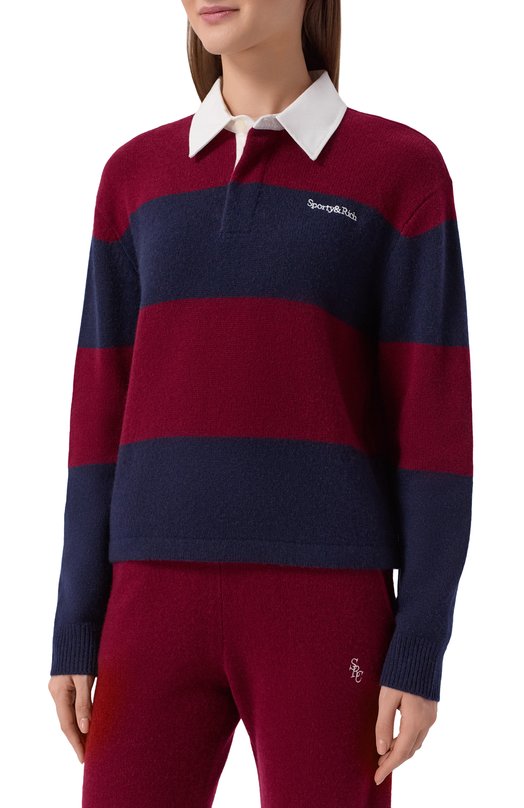 Поло из кашемира и шерсти Sporty and Rich WS08062300RE42 Разноцветный  WS08062300RE42 Фото 3