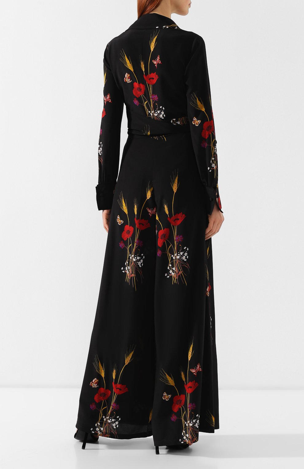 Шелковый комбинезон VALENTINO черного цвета по цене 527500 руб., арт. RB3VE1154FP, фото 4 Шелковый комбинезон VALENTINO, арт. RB3VE1154FP, фото 4