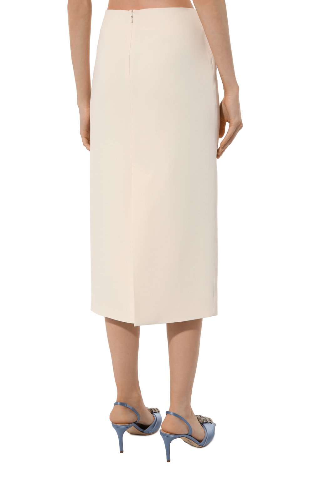 Юбка из шелка и вискозы ELIE SAAB кремового цвета по цене 119000 руб., арт. SK018N, фото 4 Юбка из шелка и вискозы ELIE SAAB, арт. SK018N, фото 4