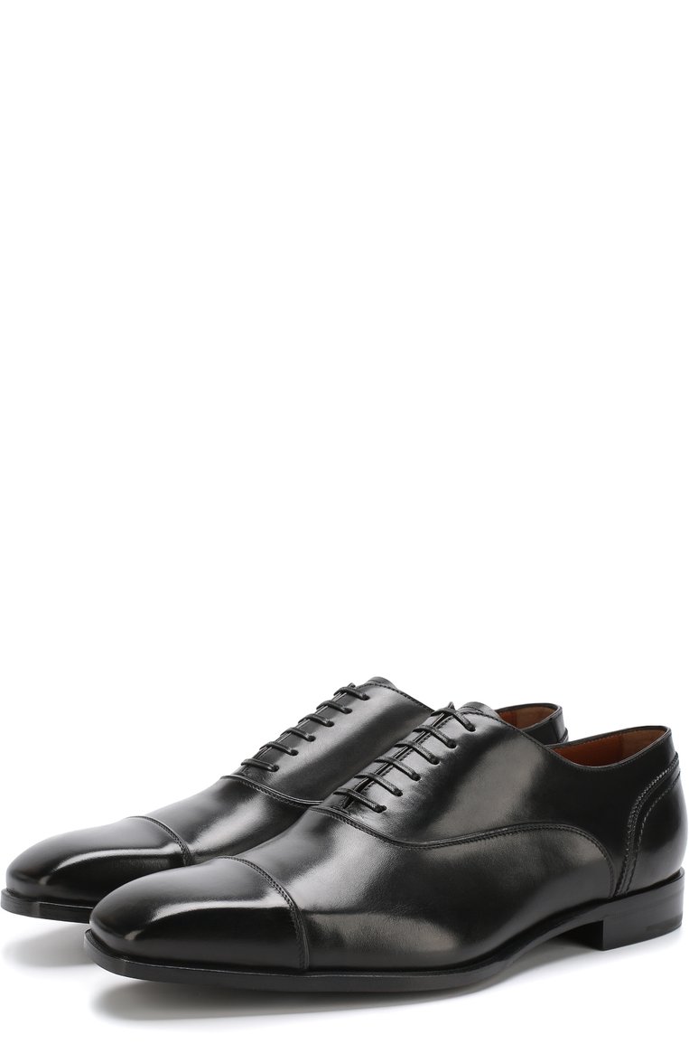 Мужские кожаные оксфорды на шнуровке ZEGNA черного цвета, арт. A3085X-EVE | Фото 1 (Наличие утеплителя: Нет; Статус проверки: Проверено, Проверена категория; Стили: Классический; Материал внутренний: Натуральная кожа; Нос: Не проставлено; Материал внешний: Натуральная кожа)