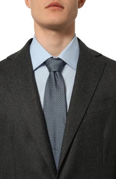 Мужской шелковый галстук ZEGNA голубого цвета, арт. 1P8/Z8D07TA8 | Фото 2 (Нос: Не проставлено; Материал сплава: Проставлено; Материал: Текстиль, Шелк; Принт: С принтом)