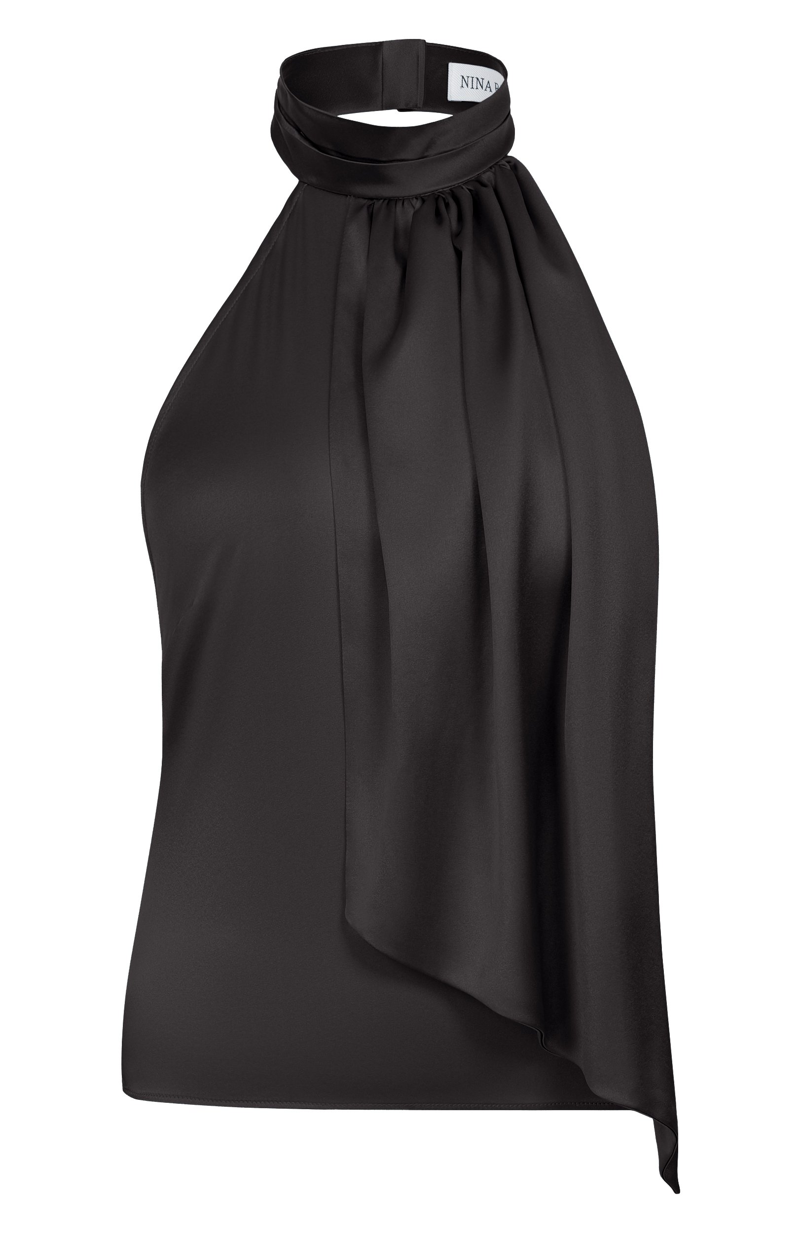 Атласный топ NINA RICCI черного цвета по цене 84550 руб., арт. 26ACT0005/SE1415, фото 1 Атласный топ NINA RICCI, арт. 26ACT0005/SE1415, фото 1