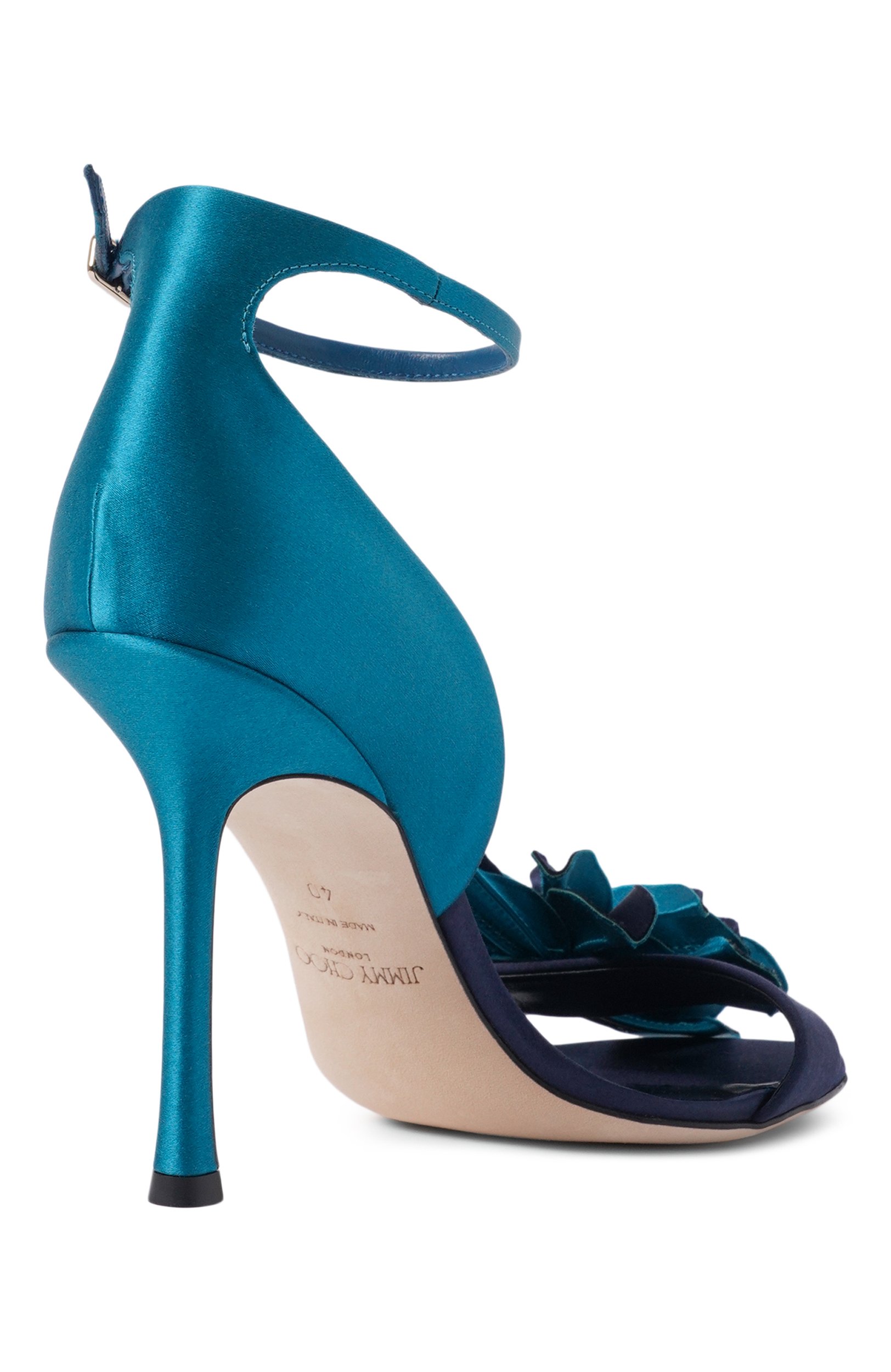 Текстильные босоножки coko 100 JIMMY CHOO бирюзового цвета по цене 138500 руб., арт. C0K0 100/KRQ, фото 5 Текстильные босоножки coko 100 JIMMY CHOO, арт. C0K0 100/KRQ, фото 5