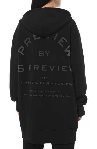 Толстовка из вискозы 5PREVIEW черного цвета по цене 38900 руб., арт. 5PWFA23006, фото 4 Толстовка из вискозы 5PREVIEW, арт. 5PWFA23006, фото 4