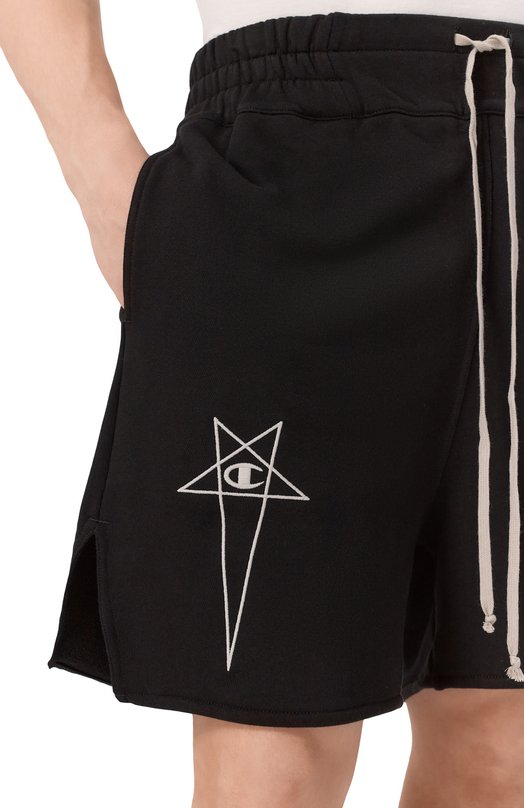 Хлопковые шорты Rick Owens CM01E1683/CHFE Чёрный  CM01E1683/CHFE Фото 5
