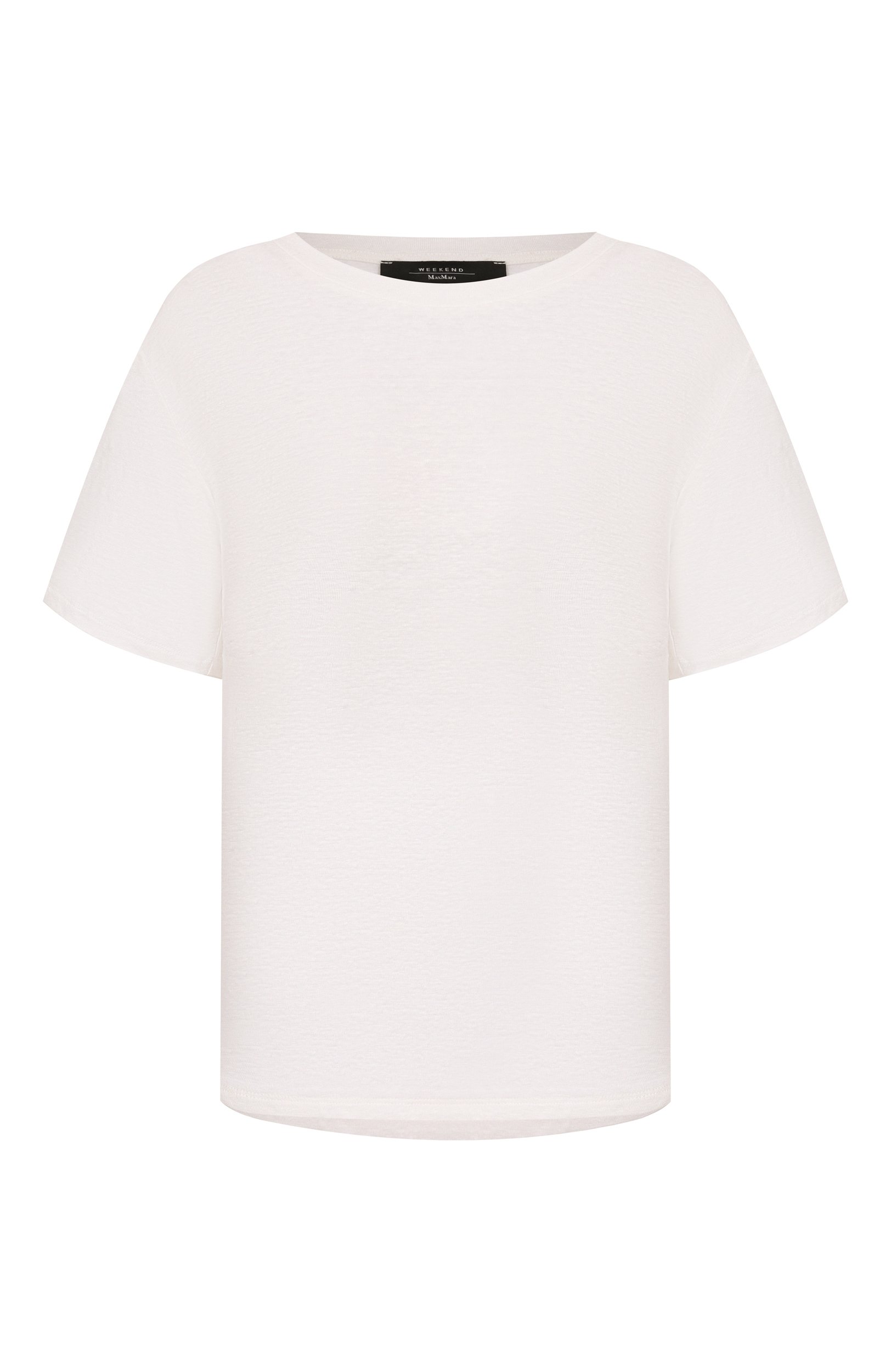 Льняная футболка WEEKEND MAX MARA белого цвета по цене 15200 руб., арт. PEL0TA, фото 1 Льняная футболка WEEKEND MAX MARA, арт. PEL0TA, фото 1