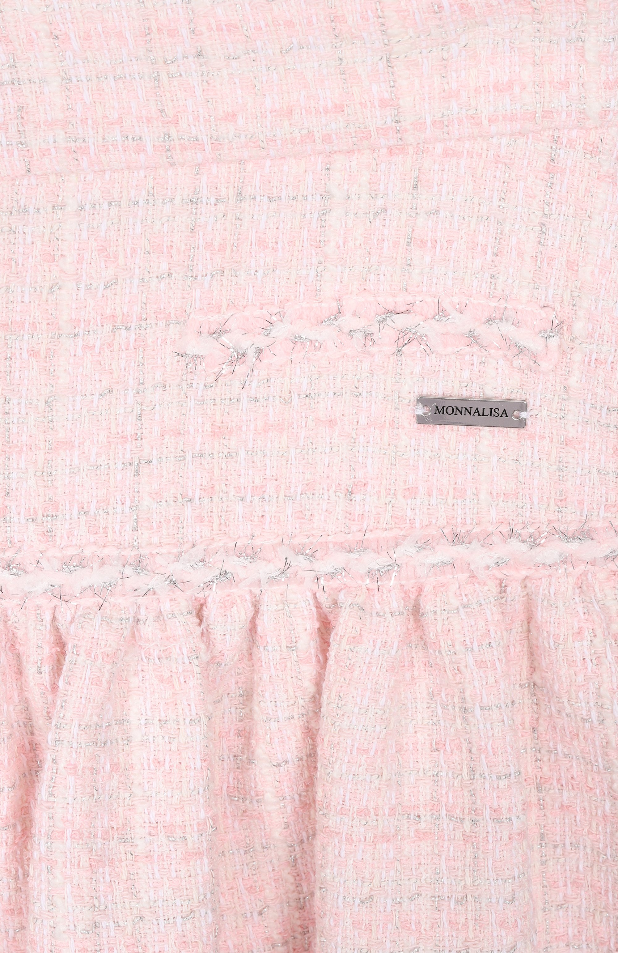 Твидовая юбка MONNALISA светло-розового цвета по цене 18200 руб., арт. 71G703, фото 3 Твидовая юбка MONNALISA, арт. 71G703, фото 3