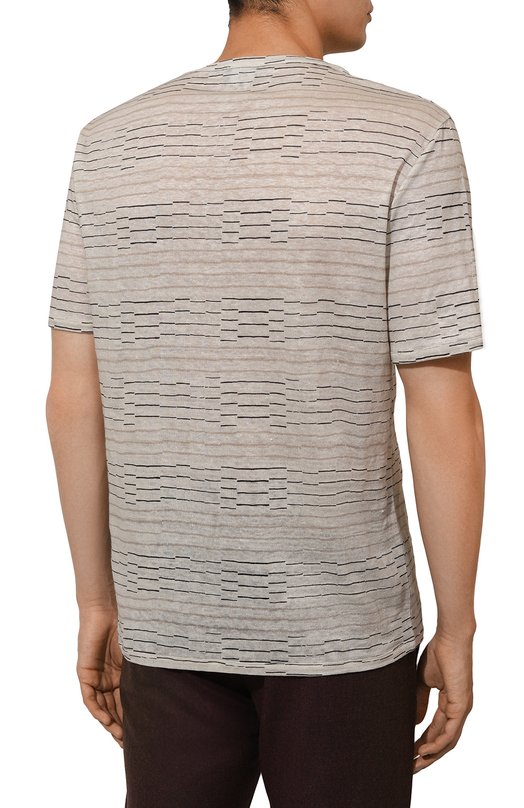 Льняная футболка Giorgio Armani GM000301/TE11562 Бежевый  GM000301/TE11562 Фото 4