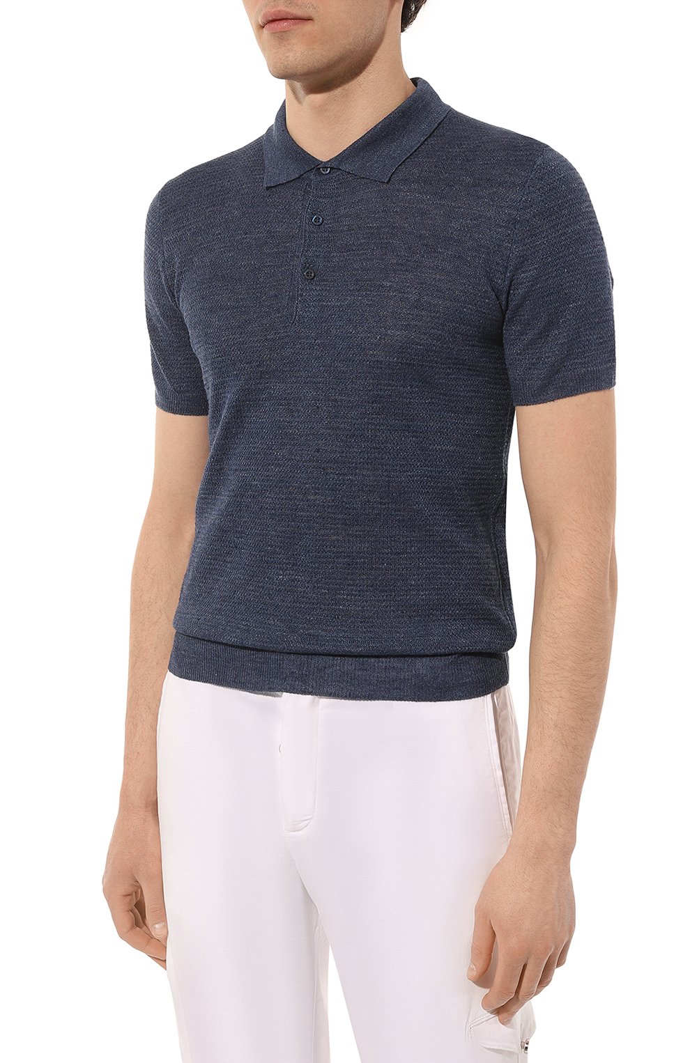 Поло изо льна и шелка CORNELIANI, арт. 93M566-9325161, фото 3