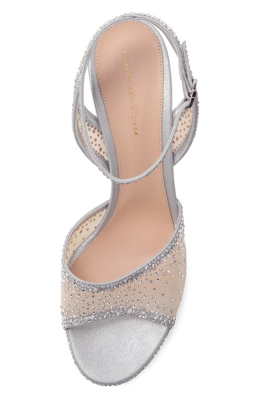 Текстильные босоножки Rania 115 Gianvito Rossi G32623.70RIC.B0RSINU Серебряный  G32623.70RIC.B0RSINU Фото 6