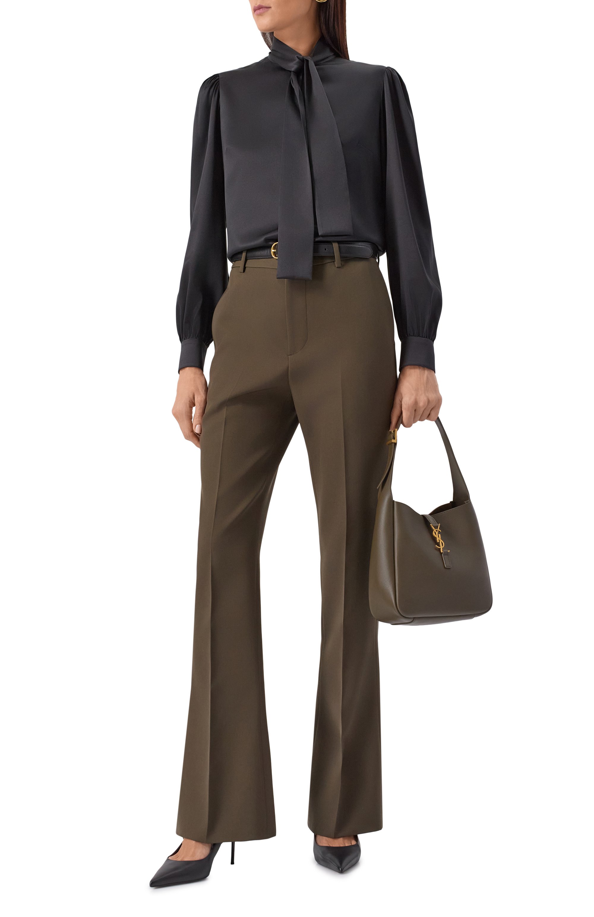 Сумка le 5 à 7 small SAINT LAURENT хаки цвета по цене 346500 руб., арт. 713938/AAAUQ, фото 7 Сумка le 5 à 7 small SAINT LAURENT, арт. 713938/AAAUQ, фото 7