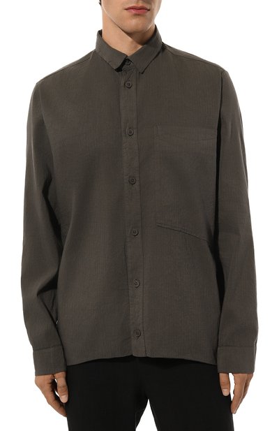 Рубашка из хлопка и льна TRANSIT темно-серого цвета по цене 49300 руб., арт. CFUTRWJ193, фото 3 Рубашка из хлопка и льна TRANSIT, арт. CFUTRWJ193, фото 3