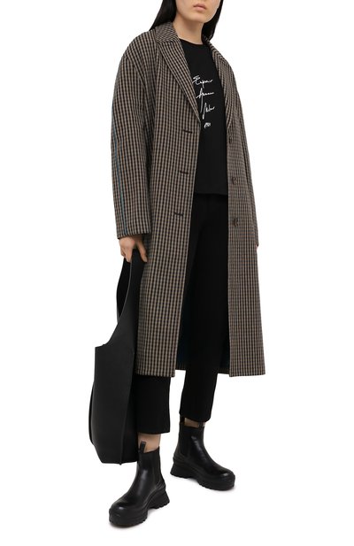 Хлопковая футболка EMPORIO ARMANI черного цвета по цене 11600 руб., арт. 3K2T7B/2J95Z, фото 2 Хлопковая футболка EMPORIO ARMANI, арт. 3K2T7B/2J95Z, фото 2