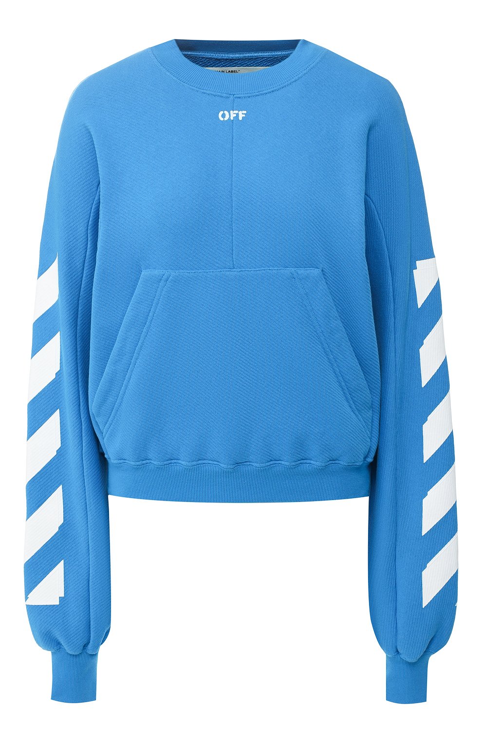 Хлопковый свитшот OFF-WHITE голубого цвета по цене 58900 руб., арт. 0WBA043R19C480693001, фото 1 Хлопковый свитшот OFF-WHITE, арт. 0WBA043R19C480693001, фото 1