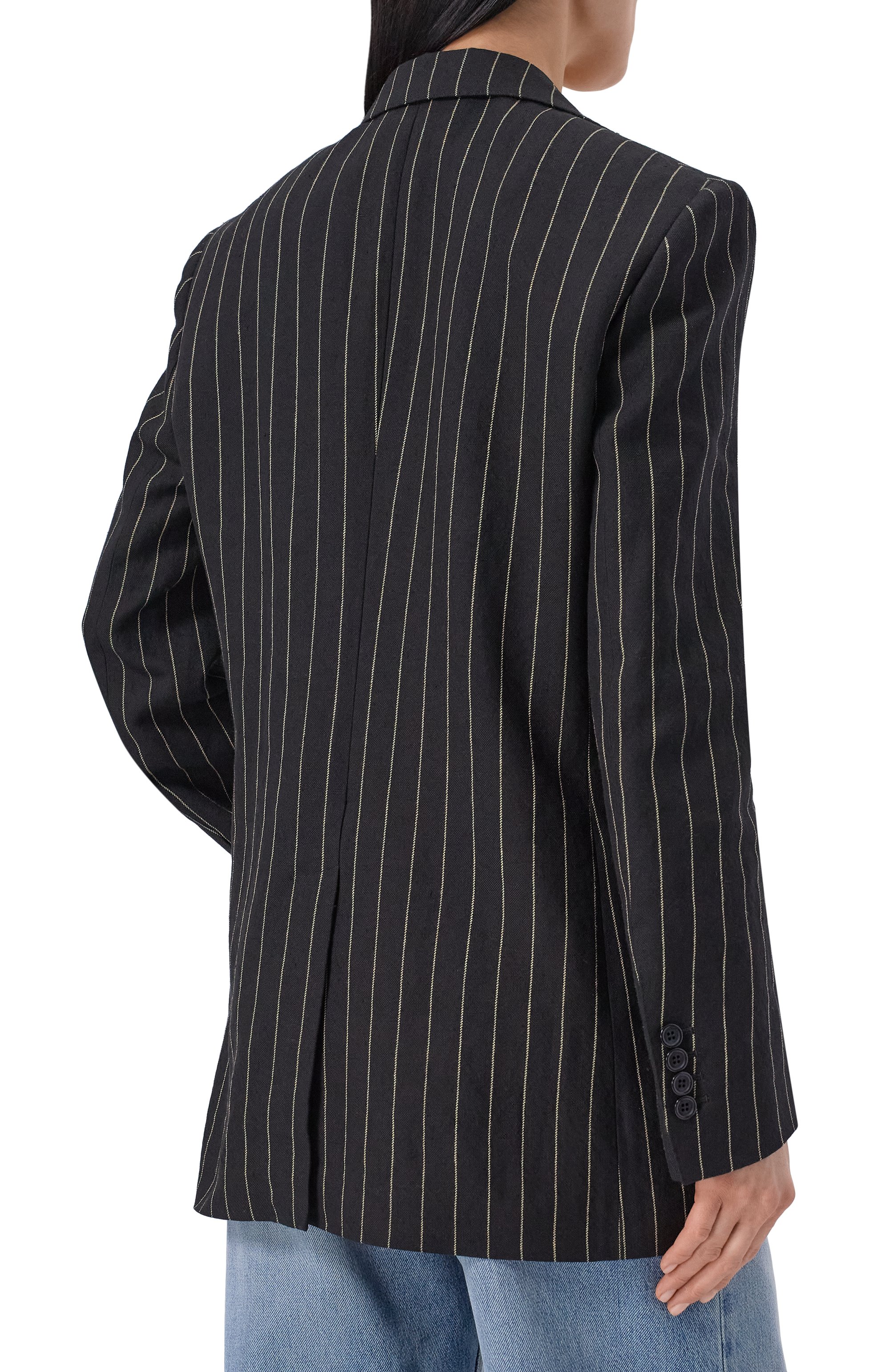 Жакет изо льна и шерсти DOLCE & GABBANA черного цвета по цене 363000 руб., арт. F2JAAT/FR3F2, фото 4 Жакет изо льна и шерсти DOLCE & GABBANA, арт. F2JAAT/FR3F2, фото 4