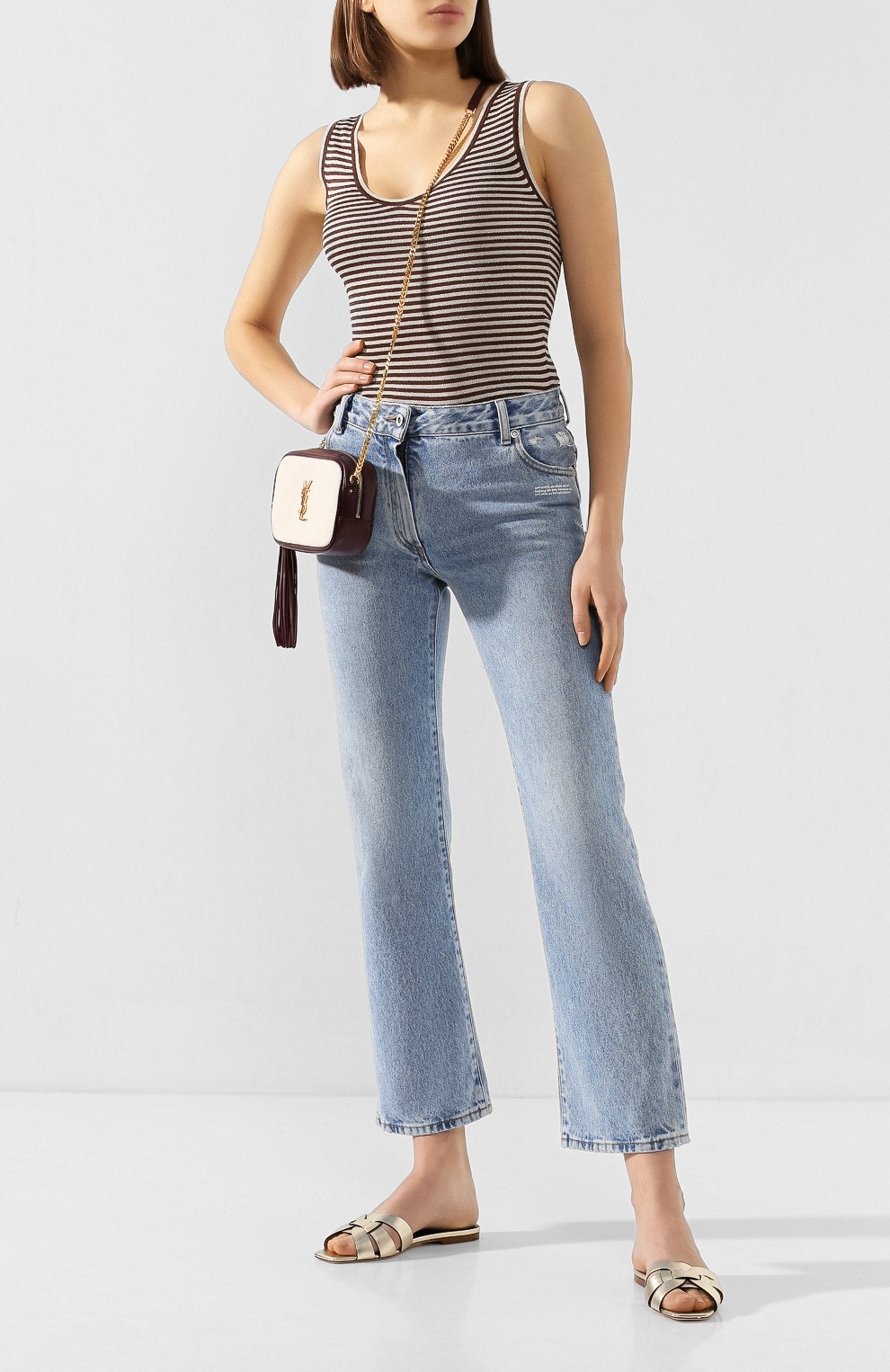 Кожаные шлепанцы nu pieds SAINT LAURENT, арт. 572735/0PS00, фото 2