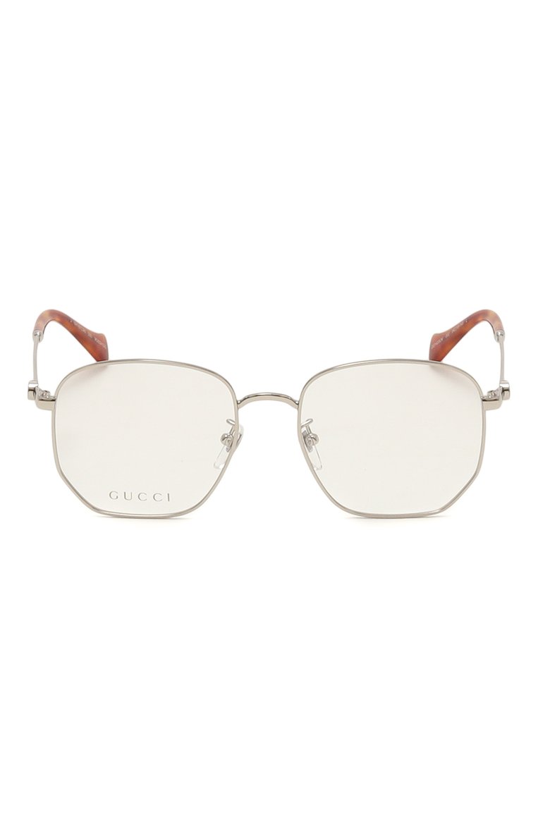 Женские оправа GUCCI серебряного цвета, арт. GG14200K 002 | Фото 4 (Нос: Не проставлено; Региональные ограничения белый список (Axapta Mercury): Не проставлено; Тип очков: Оправа; Кросс-КТ: Оправы-унисекс; Материал: Металл; Оптика Гендер: оптика-унисекс; Очки форма: Квадратные)