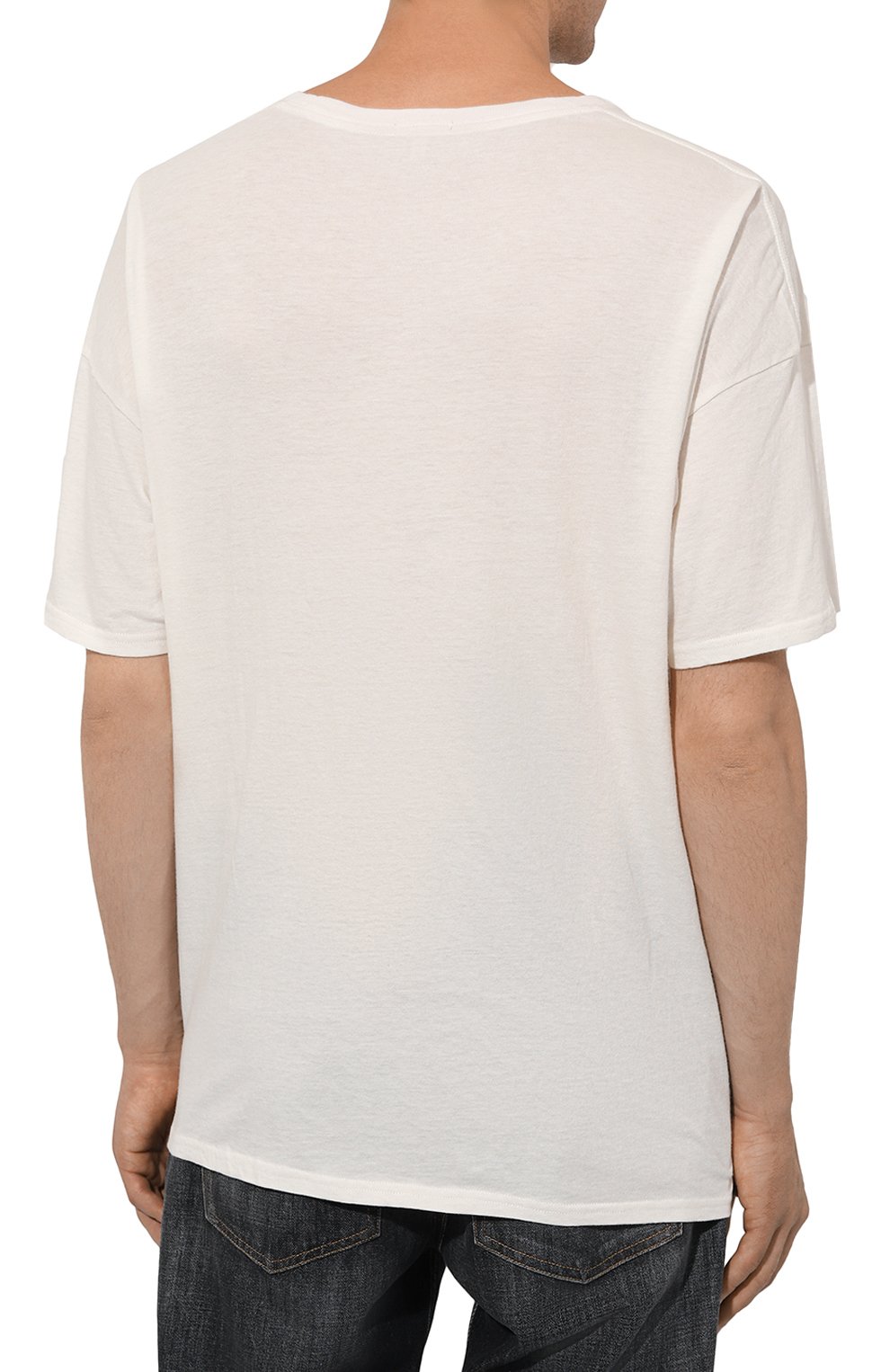 Футболка из хлопка и кашемира R13 кремового цвета по цене 30700 руб., арт. R13MK141-001AZ, фото 4 Футболка из хлопка и кашемира R13, арт. R13MK141-001AZ, фото 4