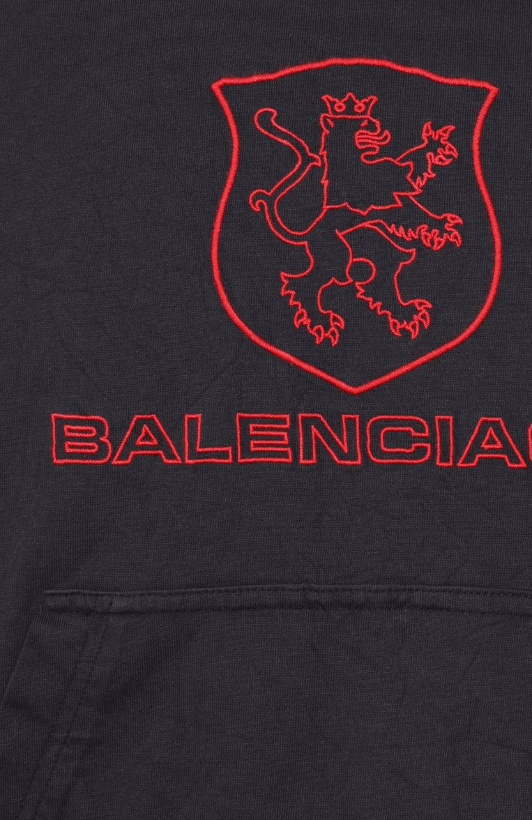 Мужской хлопковое худи BALENCIAGA черного цвета, арт. 807999/TRVR9 | Фото 6 (Материал внешний: Хлопок; Рукава: Длинные; Длина (для топов): Стандартные; Принт: С принтом; Мужское Кросс-КТ: Худи-одежда; Стили: Кэжуэл)