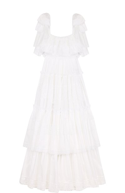 Женское многоярусное кружевное платье-макси DOLCE & GABBANA, арт. F68N9T/FU5E3