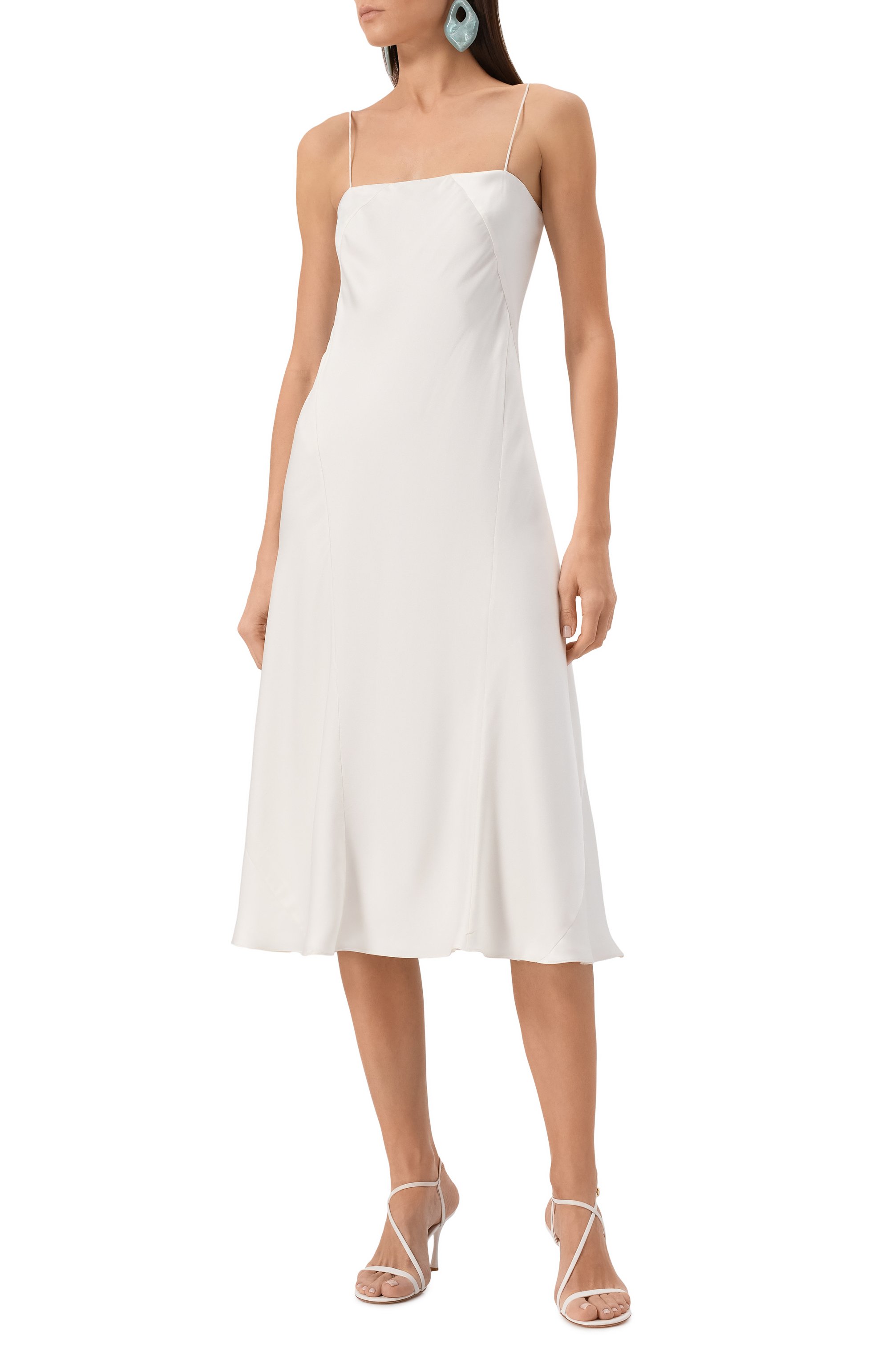 Атласное платье GIORGIO ARMANI белого цвета по цене 444500 руб., арт. GW002328/TE10101, фото 2 Атласное платье GIORGIO ARMANI, арт. GW002328/TE10101, фото 2