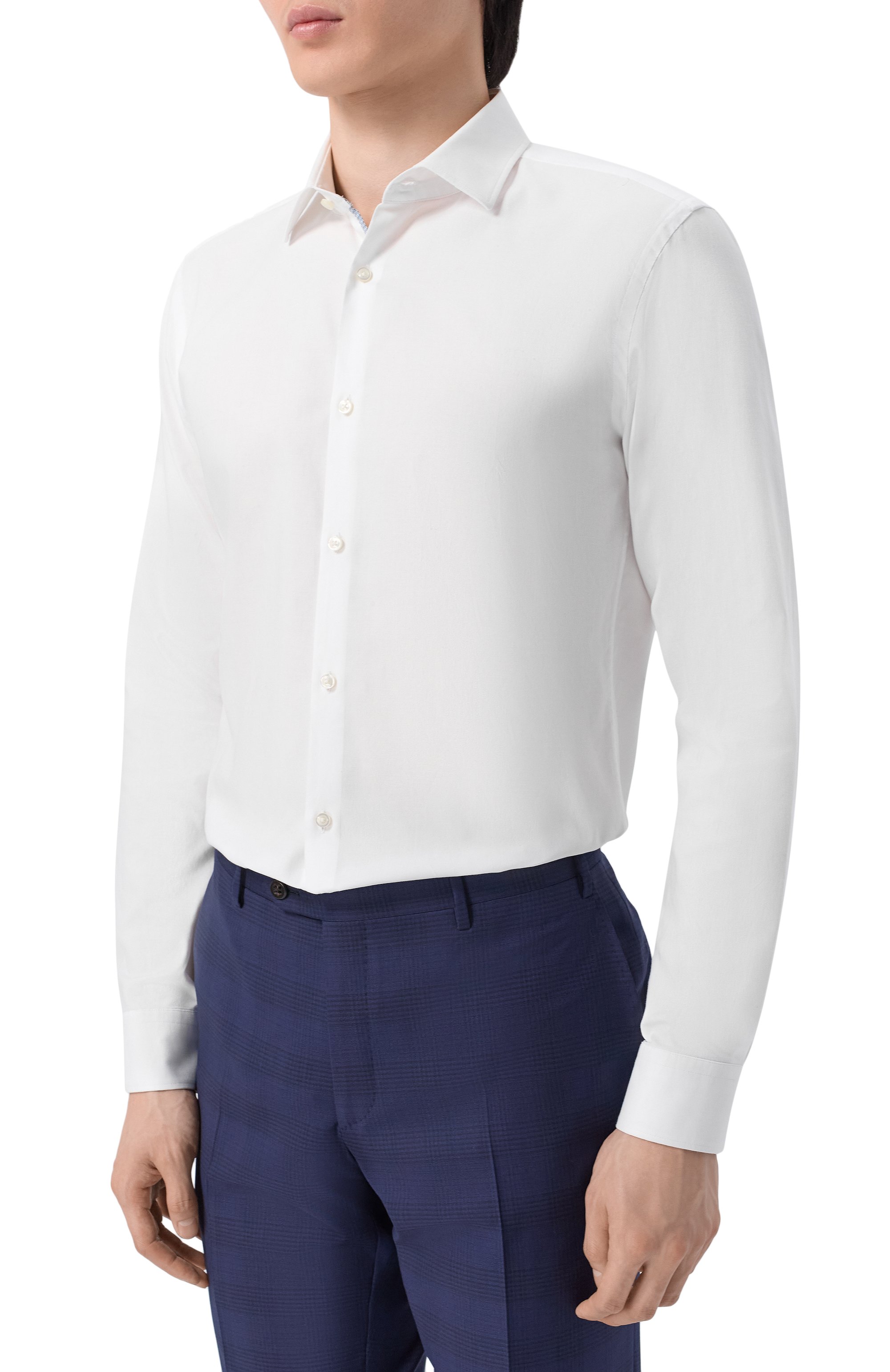 Хлопковая сорочка HUGO белого цвета по цене 11800 руб., арт. 50519821, фото 3 Хлопковая сорочка HUGO, арт. 50519821, фото 3