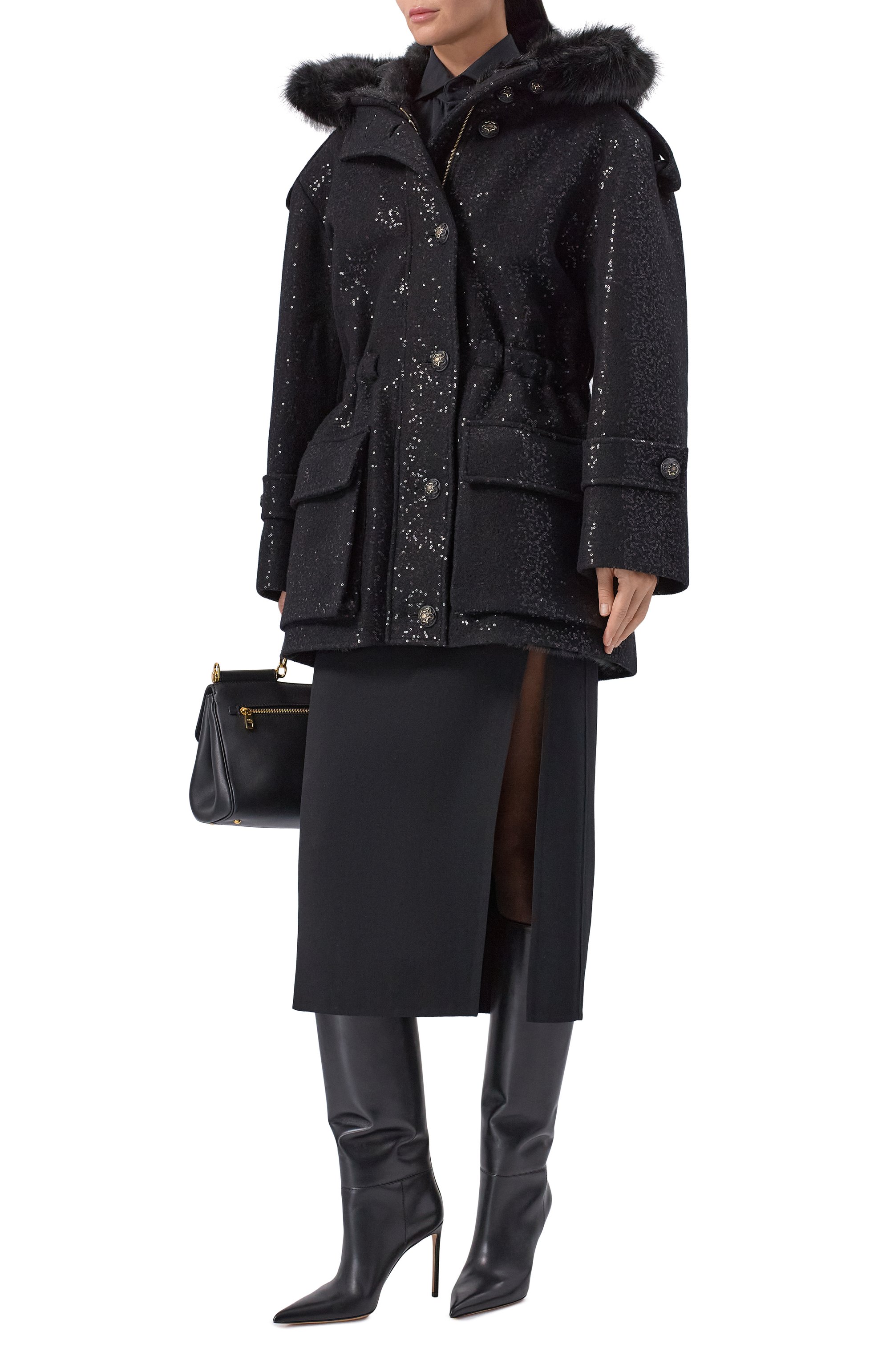 Парка с отделкой пайетками ELIE SAAB, арт. J0200NF25/PA012, фото 2