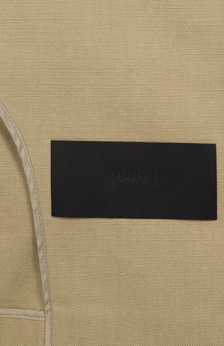 Женский жакет из хлопка и льна JUUN.J бежевого цвета, арт. JW5311W01H | Фото 7 (Длина (для топов): Стандартные; Рукава: Длинные; Материал внешний: Хлопок; Кросс-КТ: костюм; 1-2-бортные: Однобортные; Женское Кросс-КТ: Жакет-одежда; Стили: Классический; Автоматизация состава: Проставлено; Автоматизация ТО: Проставлено)