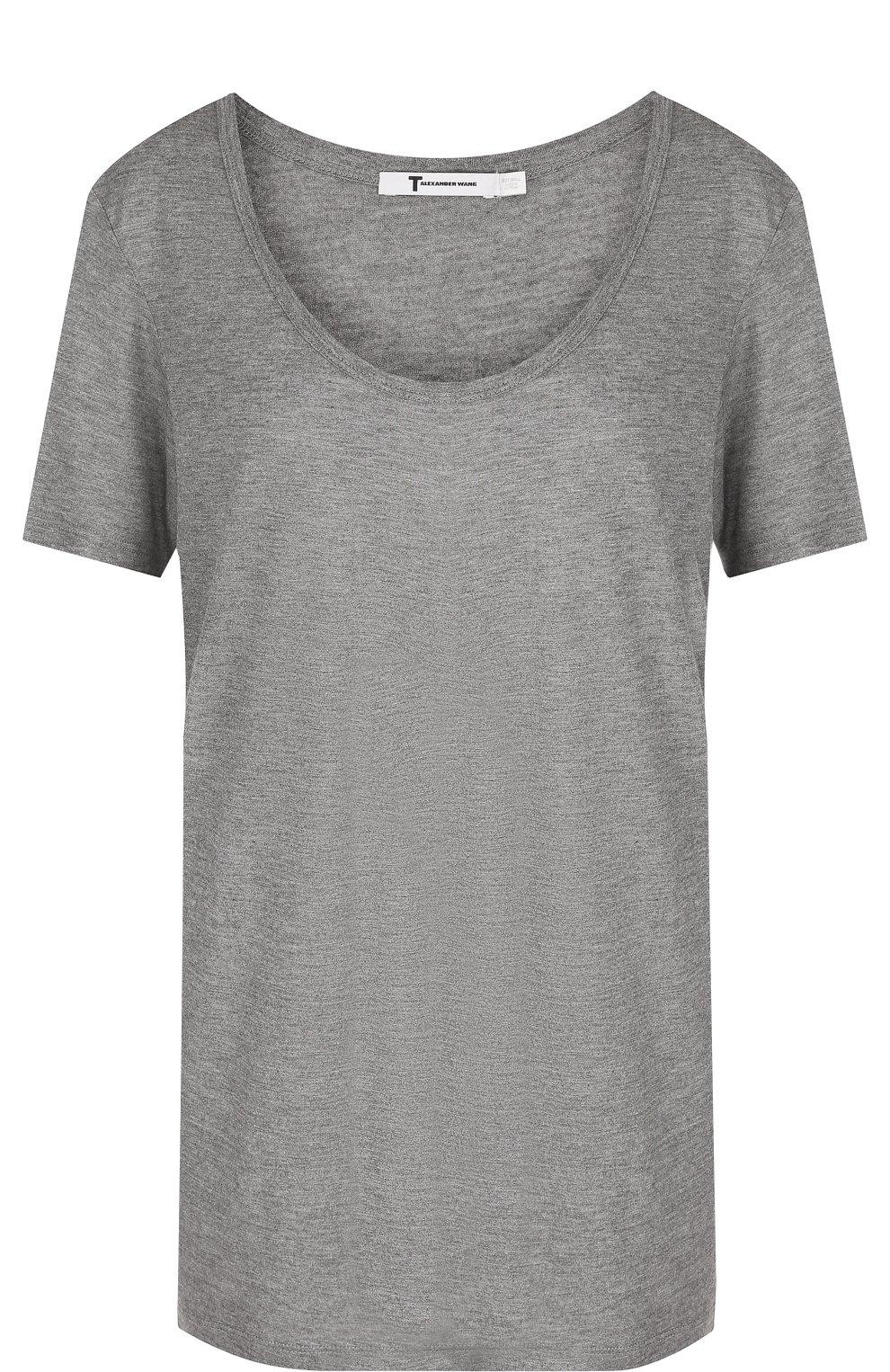 Однотонная футболка с круглым вырезом из вискозы ALEXANDERWANG.T, арт. 4C281004A0, фото 1