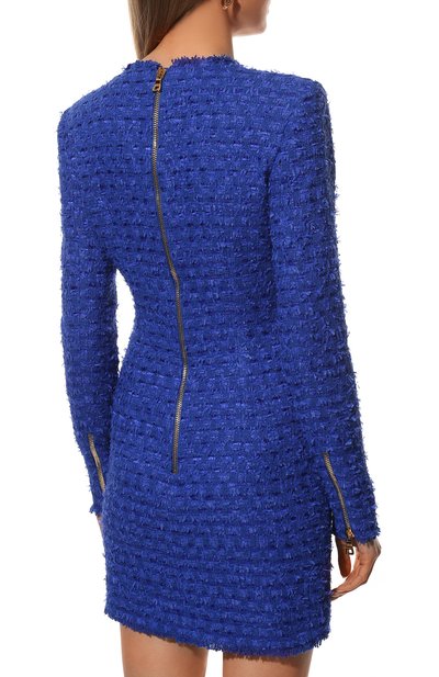 Платье BALMAIN синего цвета по цене 214500 руб., арт. XF1R8000/CB76, фото 4 Платье BALMAIN, арт. XF1R8000/CB76, фото 4