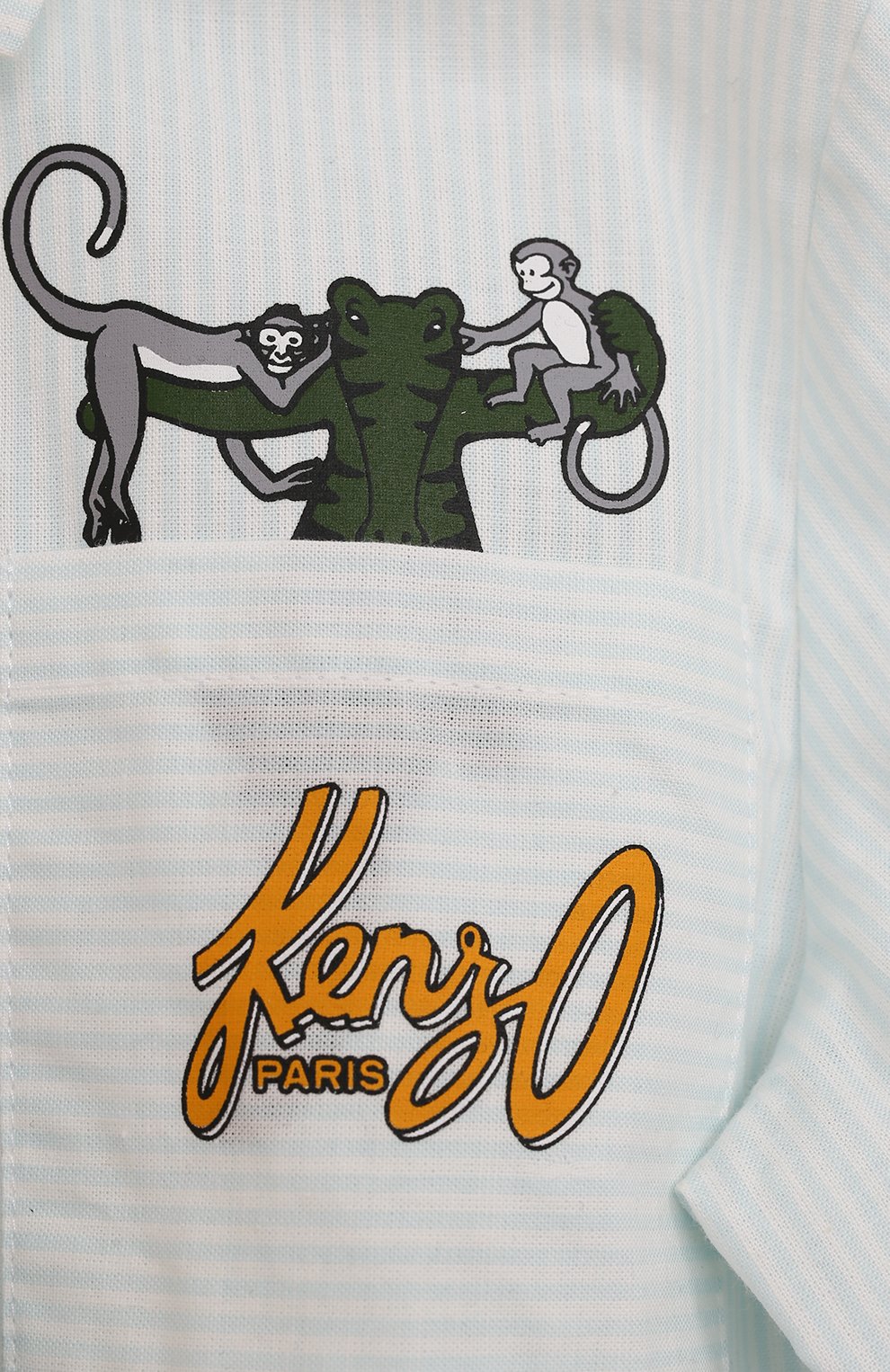 Хлопковая рубашка KENZO голубого цвета по цене 13450 руб., арт. K60502, фото 3 Хлопковая рубашка KENZO, арт. K60502, фото 3