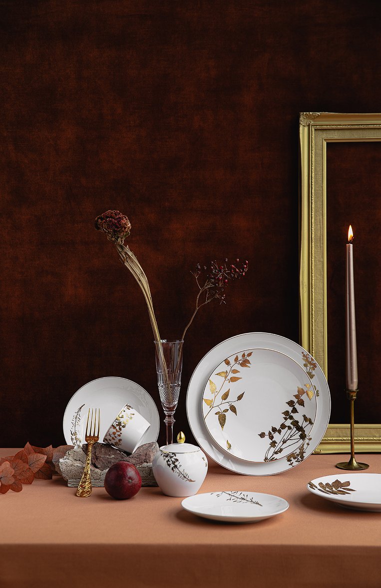 Салатник vegetal or BERNARDAUD белого цвета, арт. 0731/7635 | Фото 2 (Региональные ограничения белый список (Axapta Mercury): Не проставлено; Нос: Не проставлено; Коллекция: Vegetal Or; Ограничения доставки: fragile-2)