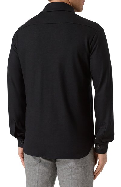 Шерстяная куртка-рубашка HARRIS WHARF LONDON черного цвета по цене 76750 руб., арт. C9320MYM, фото 4 Шерстяная куртка-рубашка HARRIS WHARF LONDON, арт. C9320MYM, фото 4