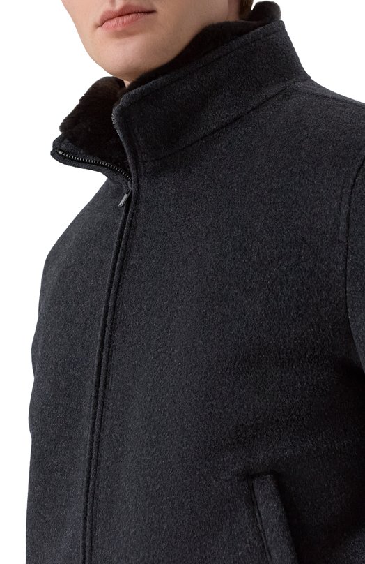 Бомбер с воротником из бобра Andrea Campagna M0D.TIBERI0/ZEUS_SET Серый  M0D.TIBERI0/ZEUS_SET Фото 5