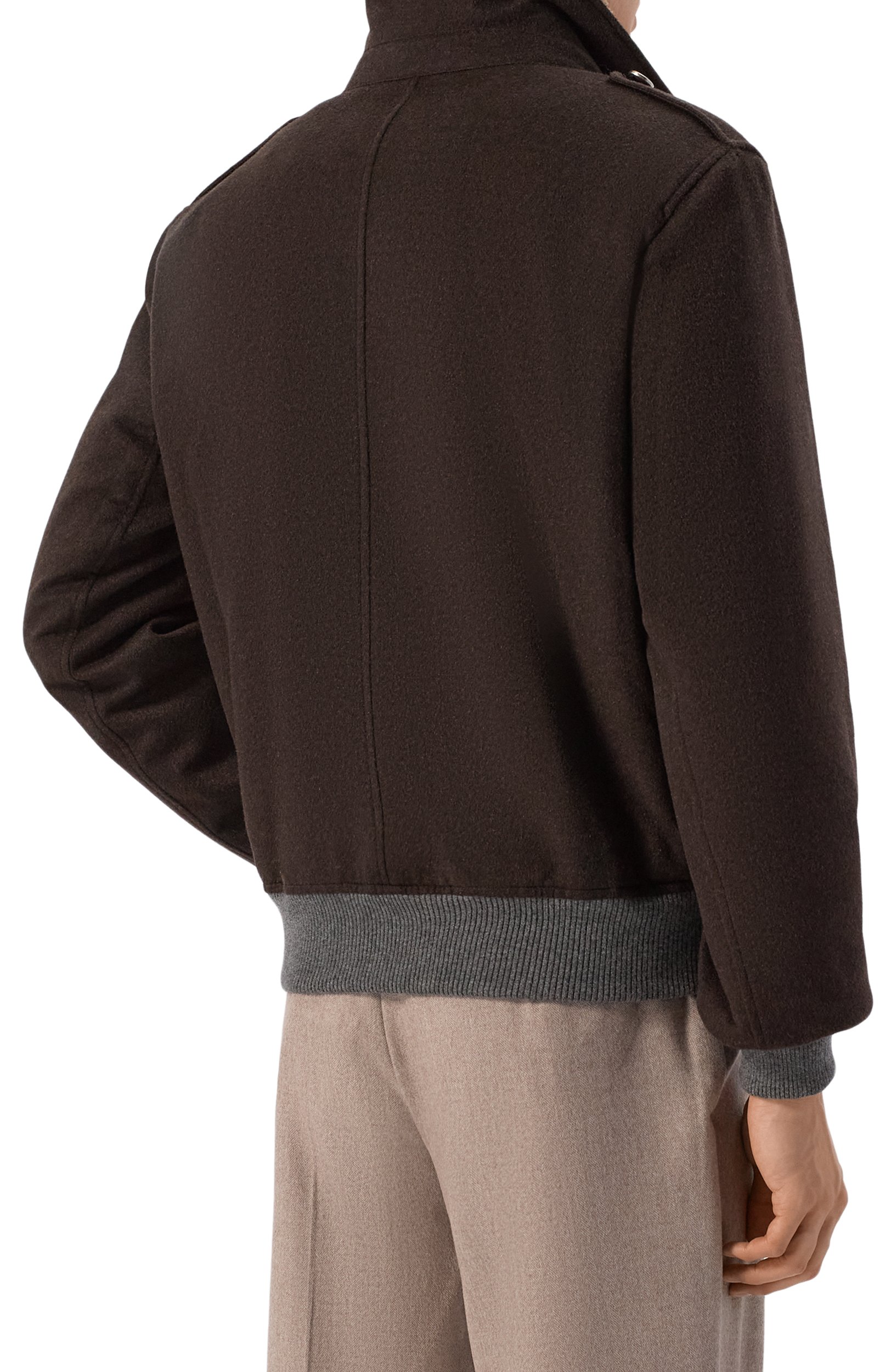 Кашемировый бомбер с воротником из овчины BRUNELLO CUCINELLI, арт. MM4006003, фото 4