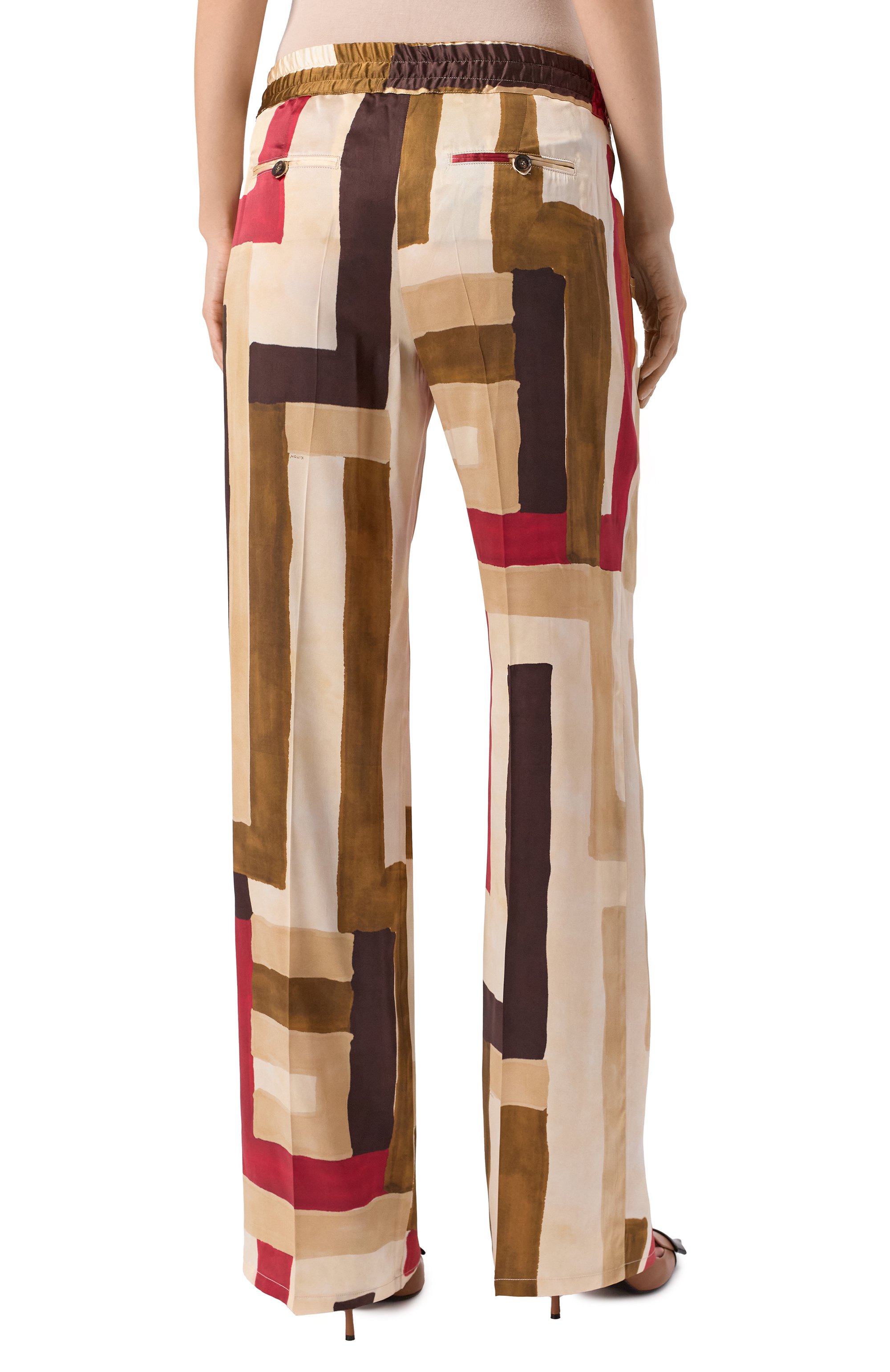 Атласные брюки KITON разноцветного цвета по цене 136500 руб., арт. D48122K0926E09, фото 4 Атласные брюки KITON, арт. D48122K0926E09, фото 4