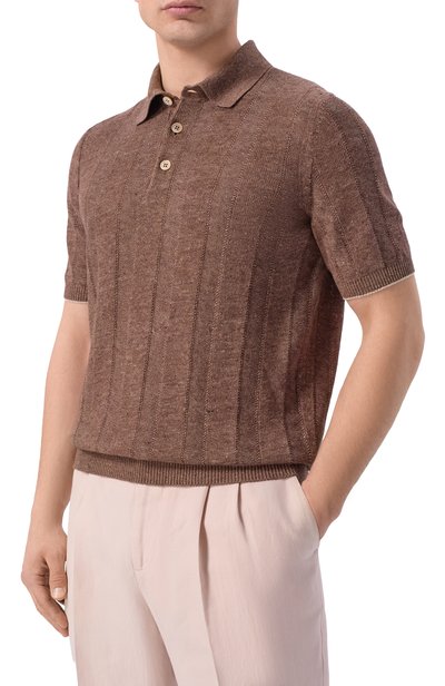 Поло изо льна и хлопка BRUNELLO CUCINELLI, арт. M2L707815, фото 3