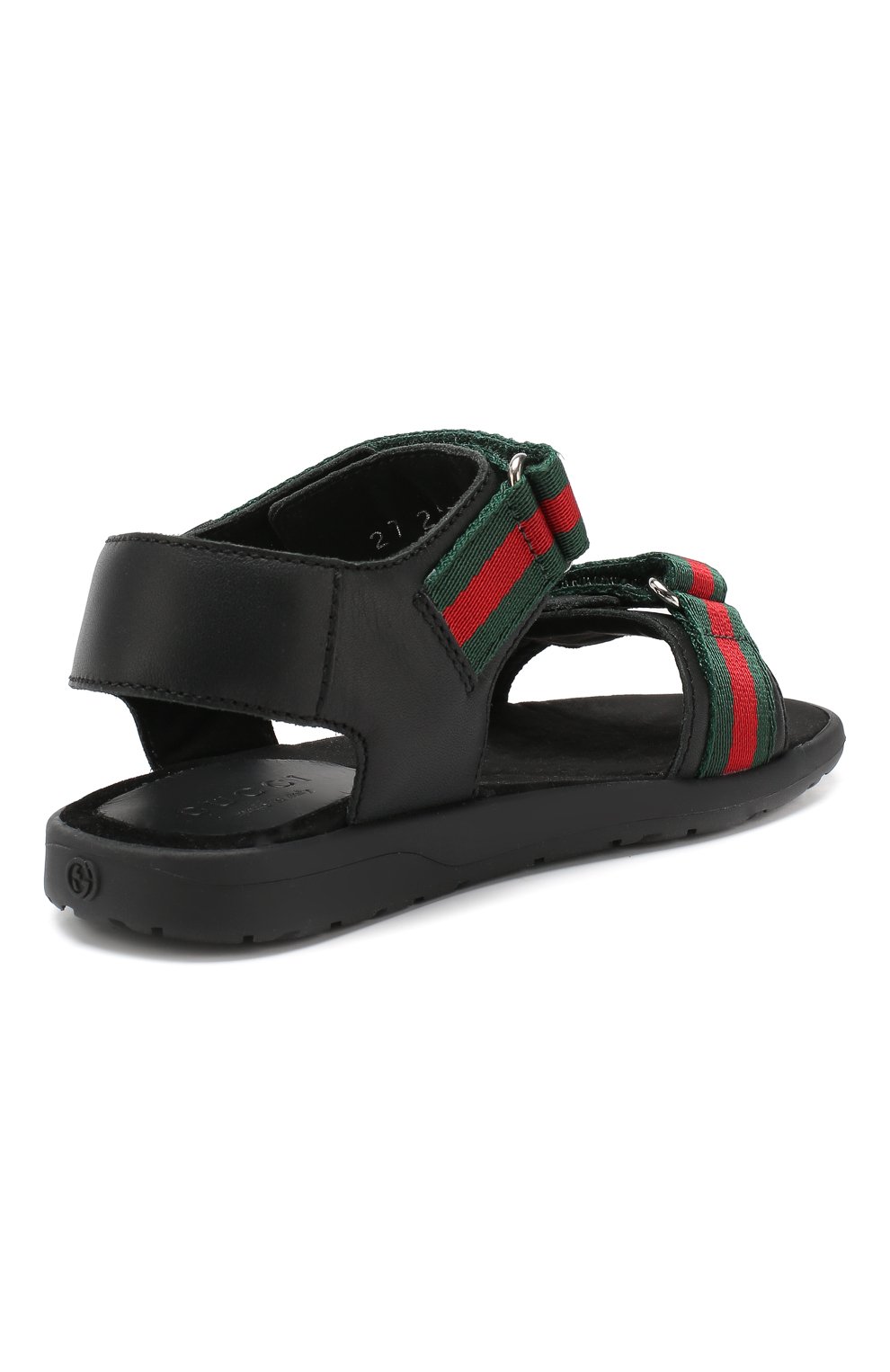Кожаные сандалии с застежками велькро GUCCI черного цвета по цене 34450 руб., арт. 257761/BLN10, фото 3 Кожаные сандалии с застежками велькро GUCCI, арт. 257761/BLN10, фото 3