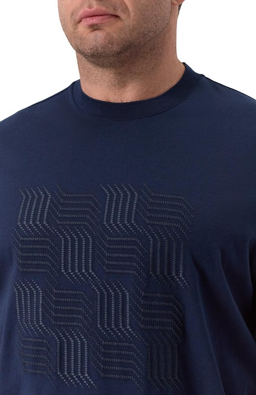 Хлопковая футболка Canali T0943/MJ02436 Синий  T0943/MJ02436 Фото 5