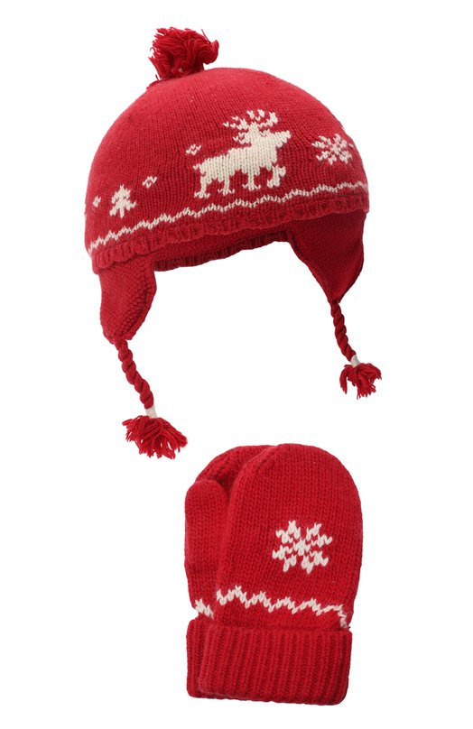 

Комплект из шапки и варежек Polo Ralph Lauren, Красный