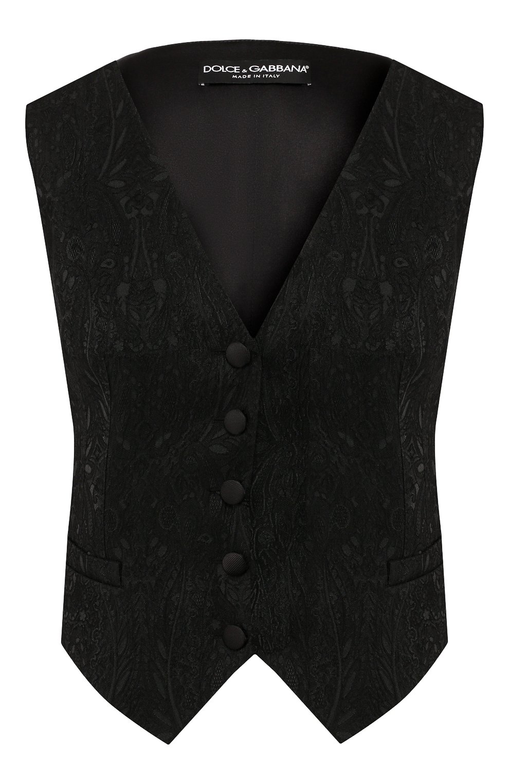 Жилет DOLCE & GABBANA черного цвета по цене 74950 руб., арт. F79H5T/FJRCM, фото 1 Жилет DOLCE & GABBANA, арт. F79H5T/FJRCM, фото 1