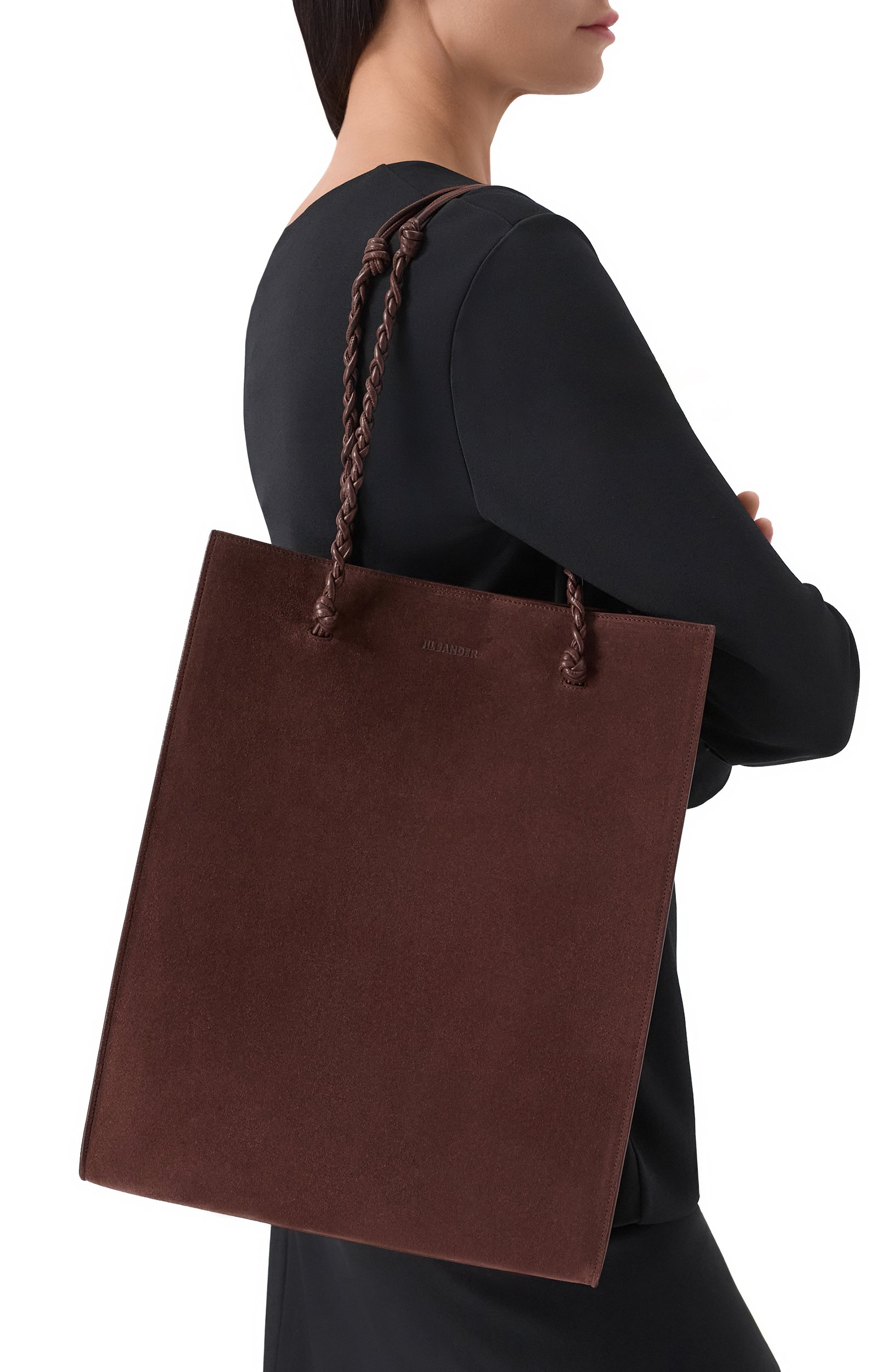 Сумка-тоут tangle JIL SANDER темно-коричневого цвета по цене 216500 руб., арт. J07WC0040/P9295, фото 2 Сумка-тоут tangle JIL SANDER, арт. J07WC0040/P9295, фото 2