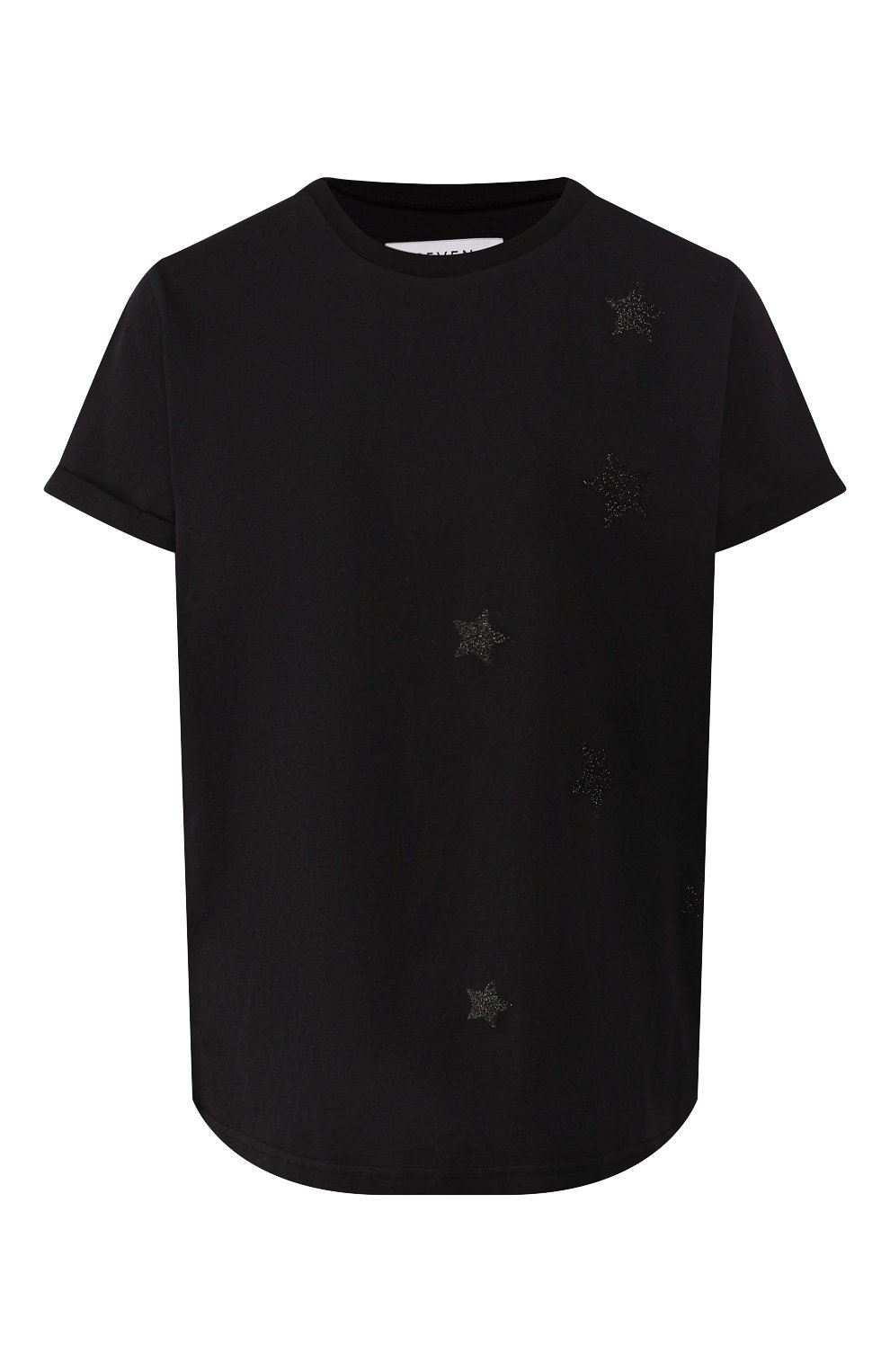 Хлопковая футболка SEVEN LAB черного цвета по цене 5880 руб., арт. T20-BLACK STARS G black, фото 1 Хлопковая футболка SEVEN LAB, арт. T20-BLACK STARS G black, фото 1